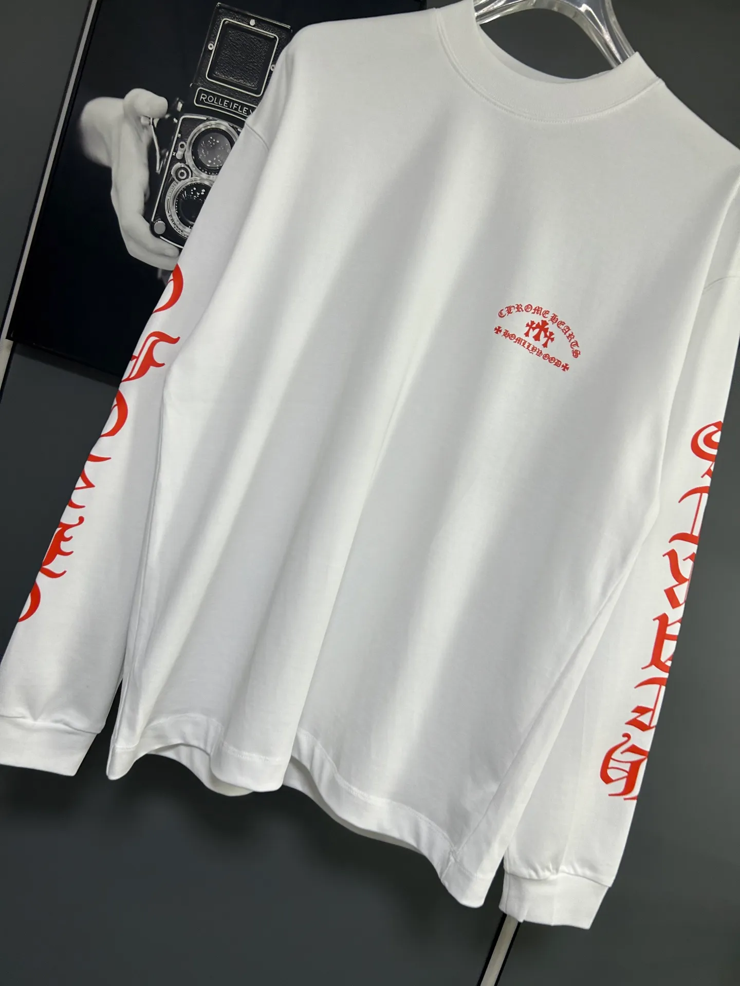 P230 2026 new (exclusive) Chrome Hearts autumn and winter limited edition heavyweight high-weight long-sleeved T-shirt, customized Dreamweaver Yayun ribbed cotton designer concept style Fabric: Heavy 380g Size: S M L XL Color: White